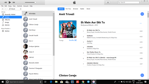 Application iTunes du Microsoft Store pour Windows 10