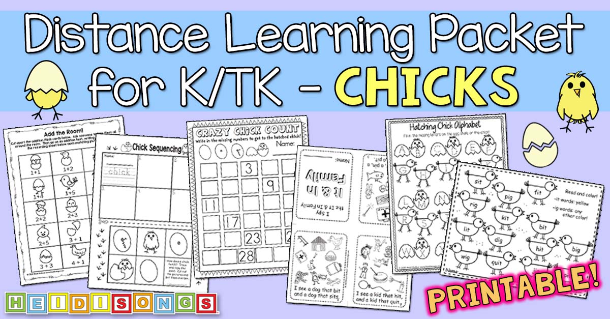 K/TK Distance Learning Packet: Chicks - NO PREP PRINTABLES!