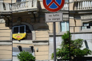 Roma XX Settembre street reflected on Bank of Italy