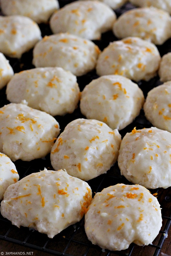 Jam Hands Fluffy Pineapple Cookies with Orange Glaze