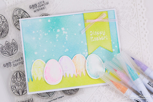 Happy Easter Card by Juliana Michaels featuring Newton's Nook Designs Beautiful Spring Stamp Set 