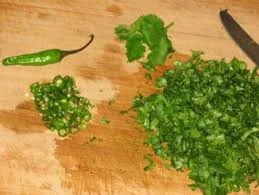 chop-the-coriander-and-green-chillies