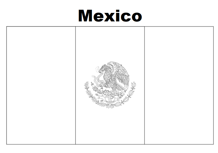 Estudante Digital: Mexico Flag coloring page