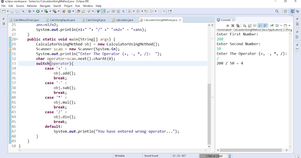 Basic Java Programs: Calculator