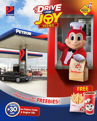 Drive-thru at Jollibee, gas up at Petron for freebies, discounts