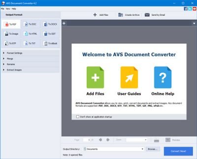 Convertitore di documenti AVS per Windows 10