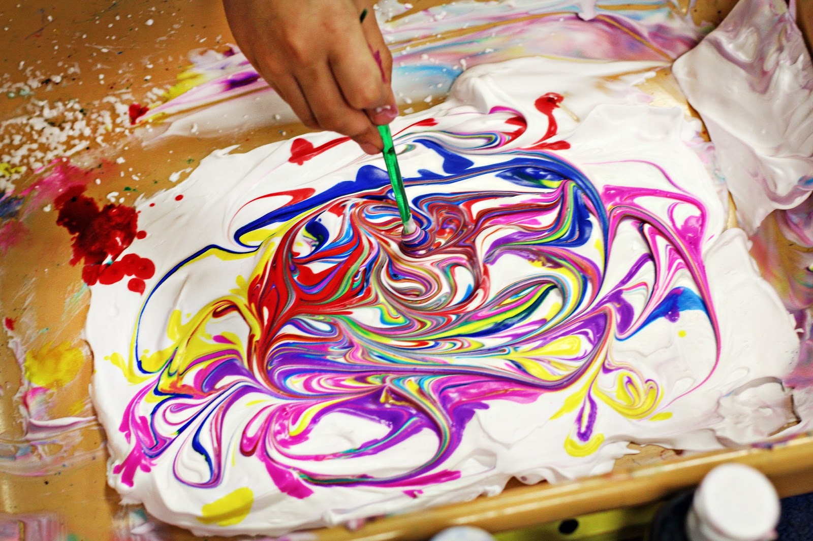 smART Class: Shaving Cream Fun Peacocks!