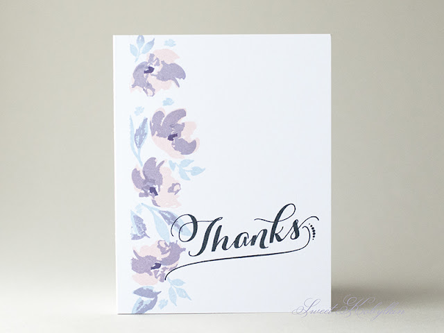Thank You Card with Watercolored Anemones from WPlus9 by Sweet Kobylkin