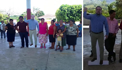 Alcalde de Pichucalco en Chiapas usa imagen de cartón para asistir a eventos