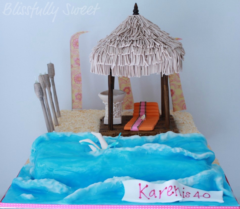 Blissfully Sweet Bali Themed 40th Birthday Cake
