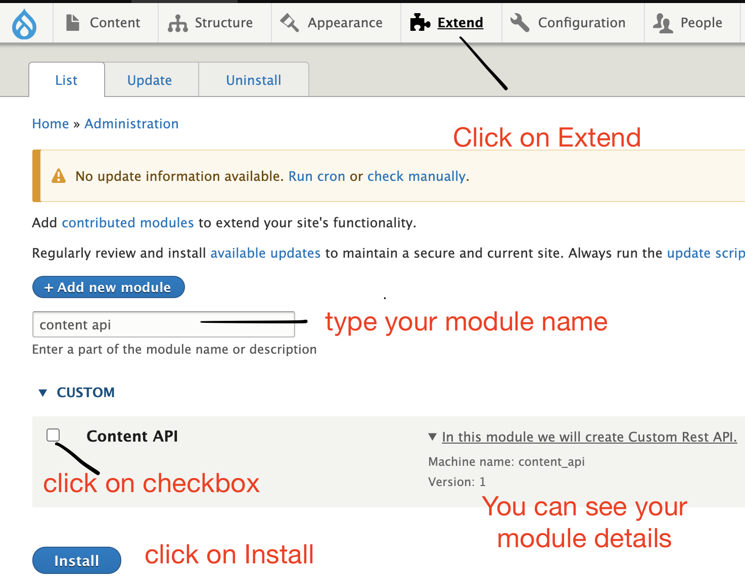 Enable module