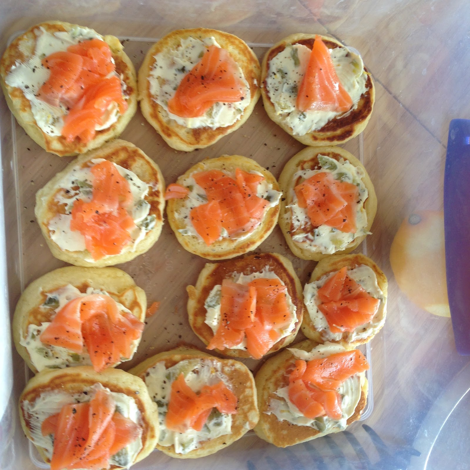 So So Simple Food Best Blinis That I Have Made Topped with Yummy Cream Cheese and Smoked Salmon