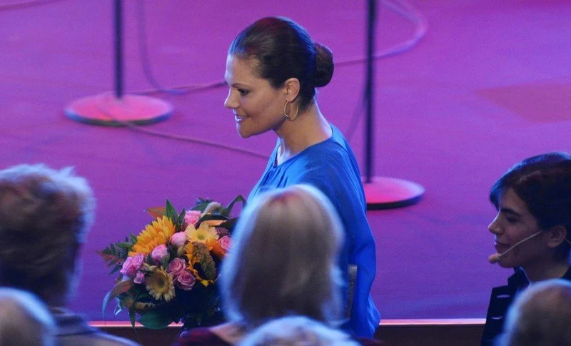 Crown Princess Victoria arrived for the prize ceremony of the 2013 Astrid Lindgren Memorial Award