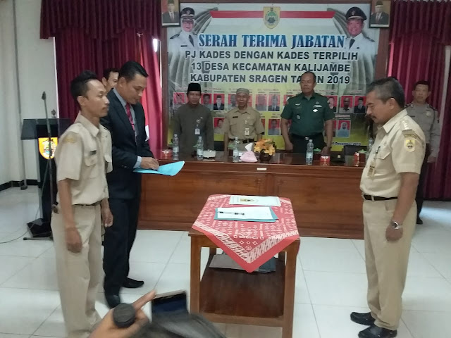 Sertijab PJ Kades Ke Kades Terpilih Se Kecamatan Kalijambe