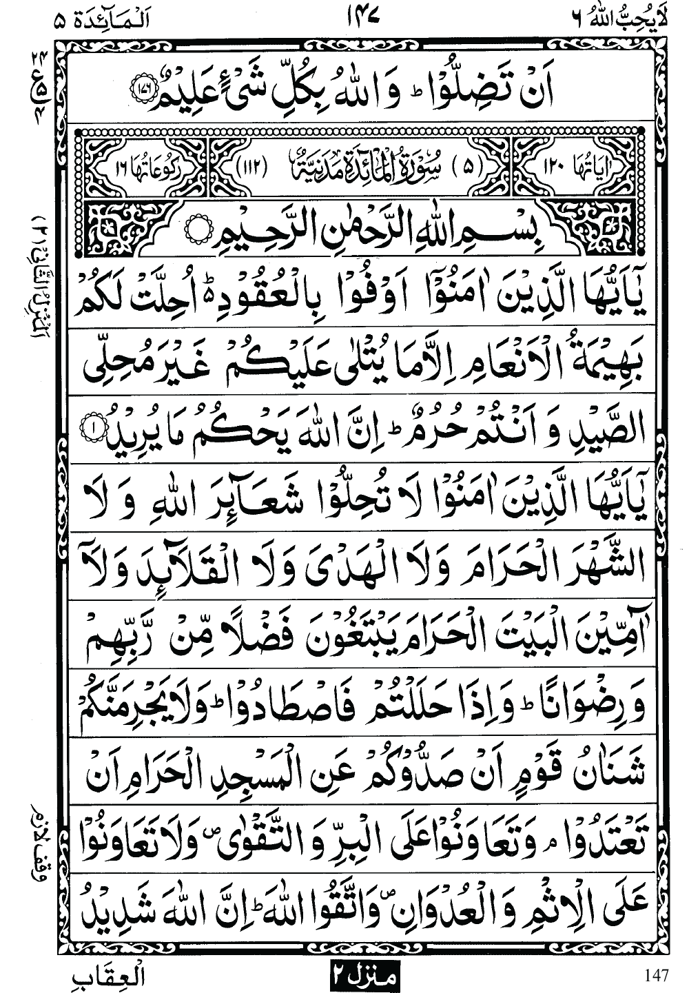 Quran Para 6 (La Yuhibbu Allah) 6th Para Recite Online and PDF