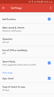 Turn Smart Reply option on or off