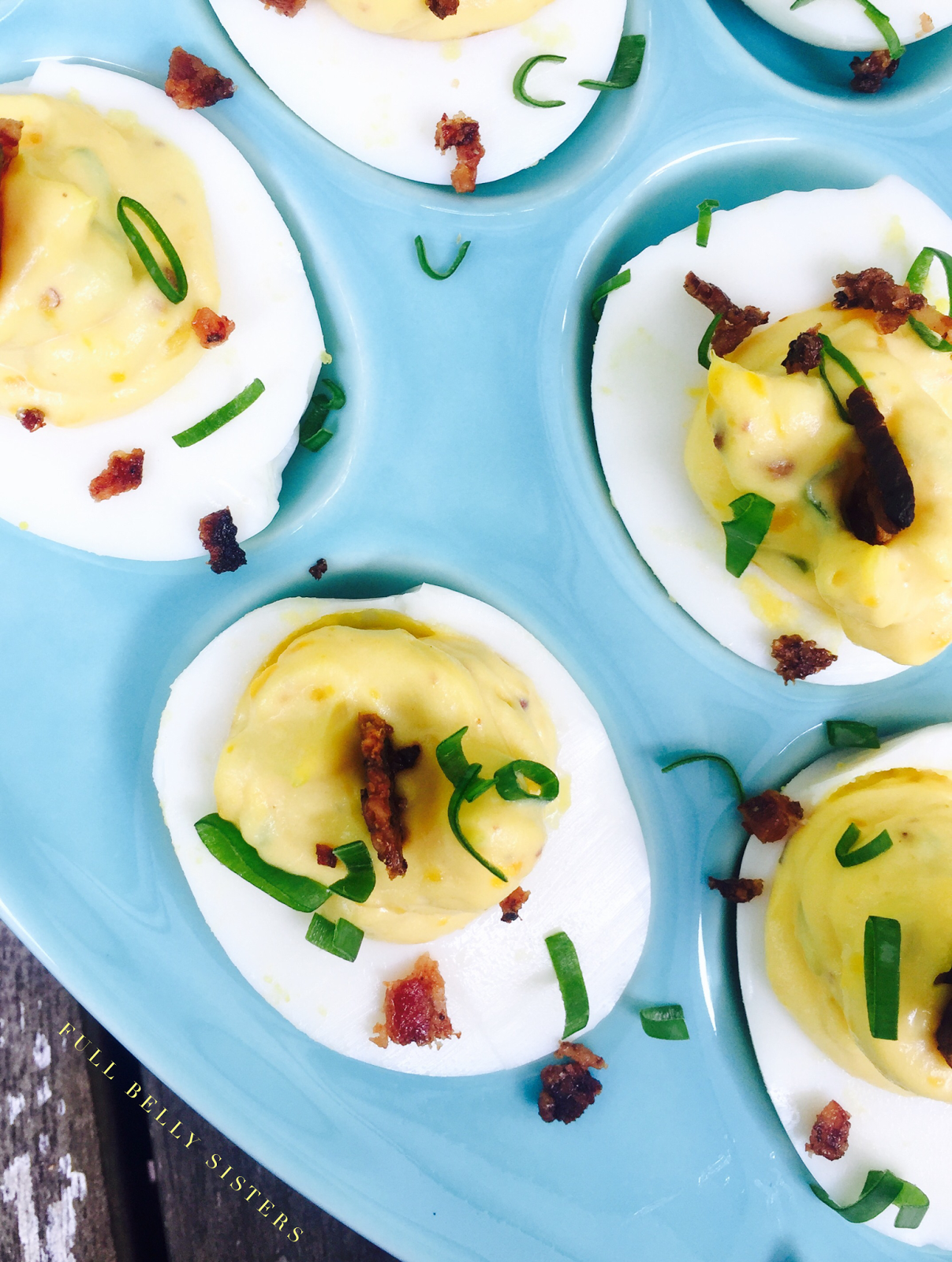 Bacon Scallion Deviled Eggs