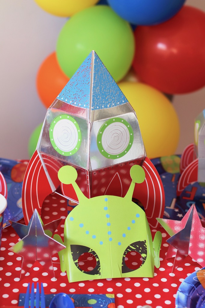 Blast Off Birthday Paper Masks - 8ct - Party On!