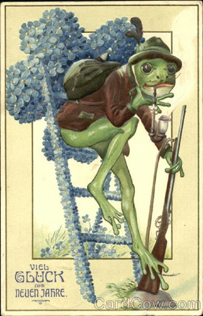 Лягушки - старинные открытки и иллюстрации