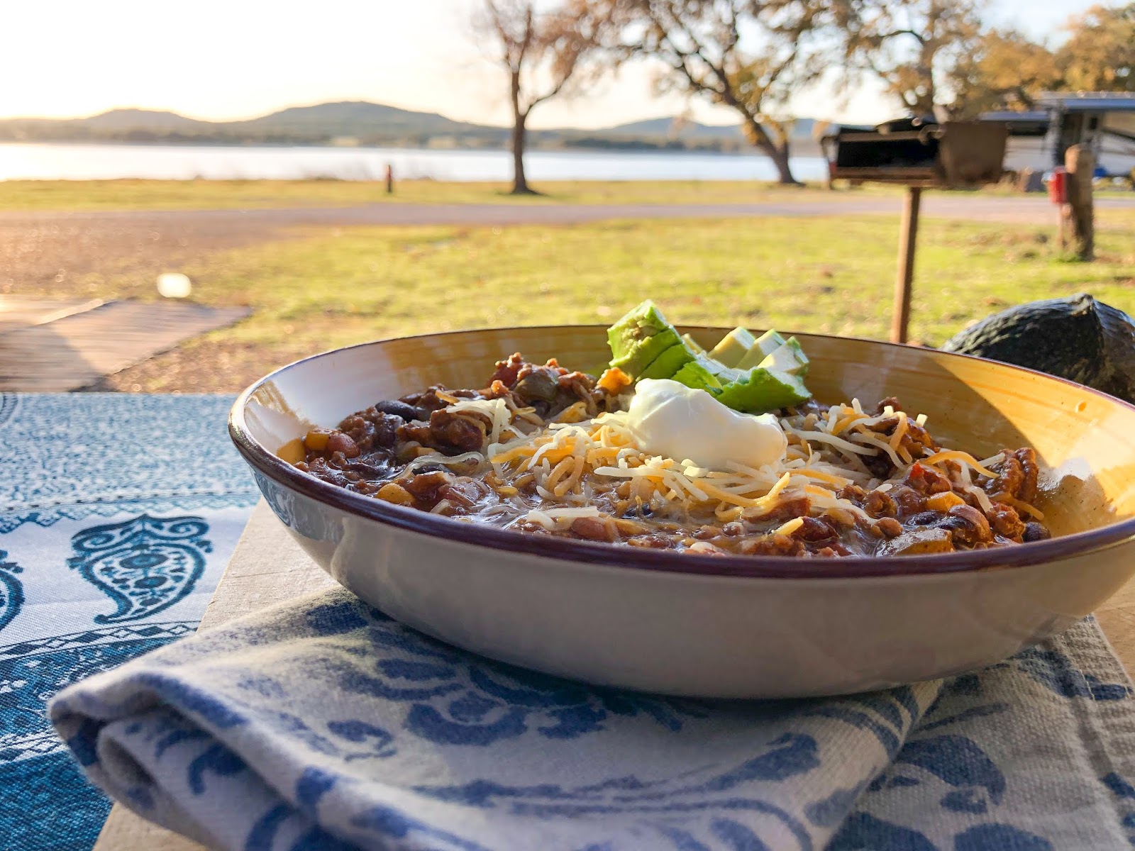 Cast Iron Chili + Cheddar Drop Biscuits RV FOODIES