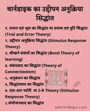 थार्नडाइक का उद्दीपन अनुक्रिया सिद्धांत(thorndike theory of learning in hindi