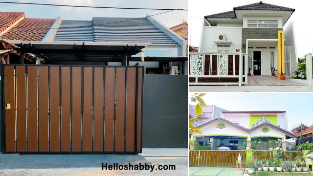 Desain Pagar Minimalis Paduan Tembok dan Woodplank, Kesan Elegan