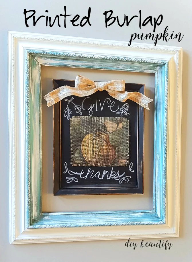 printed burlap pumpkin