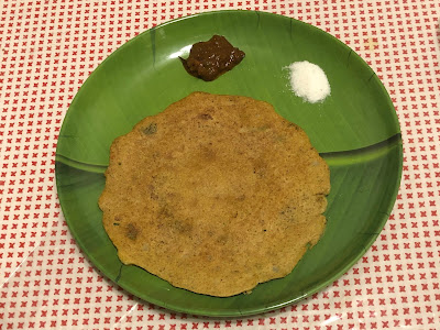 Millet adai with kara kulambu and sugar Millet adai with kara kulambu and sugar