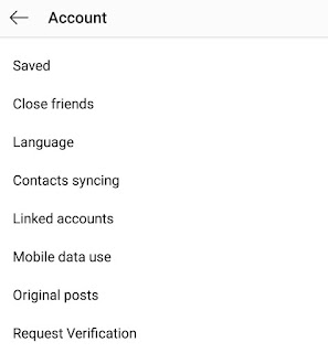 Instagram account settings