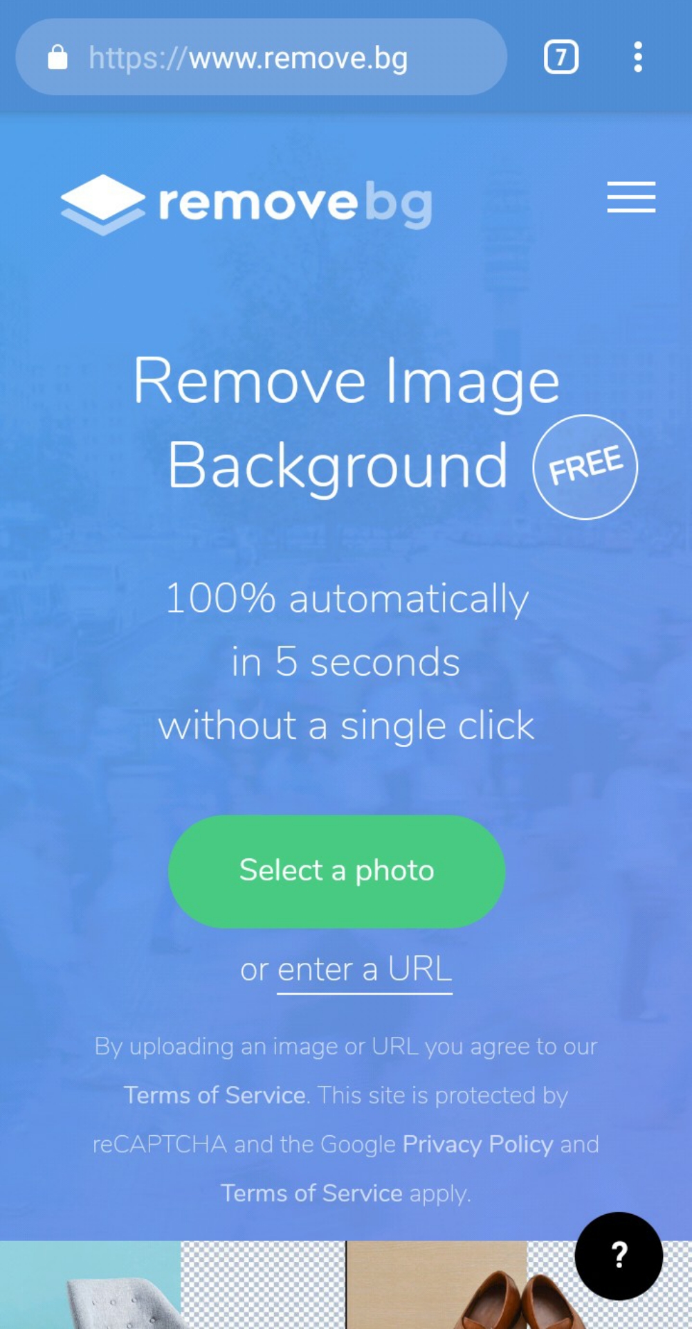 Cara meghilangkan background foto melalui browser