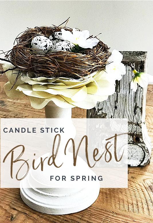 Candle stick birds nest with overlay