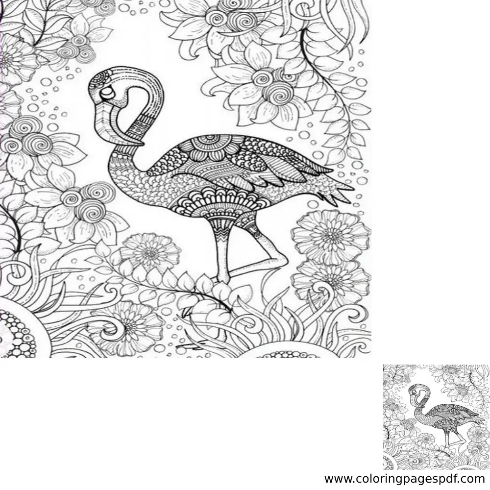 Coloring Page Of A Flamingo Mandala