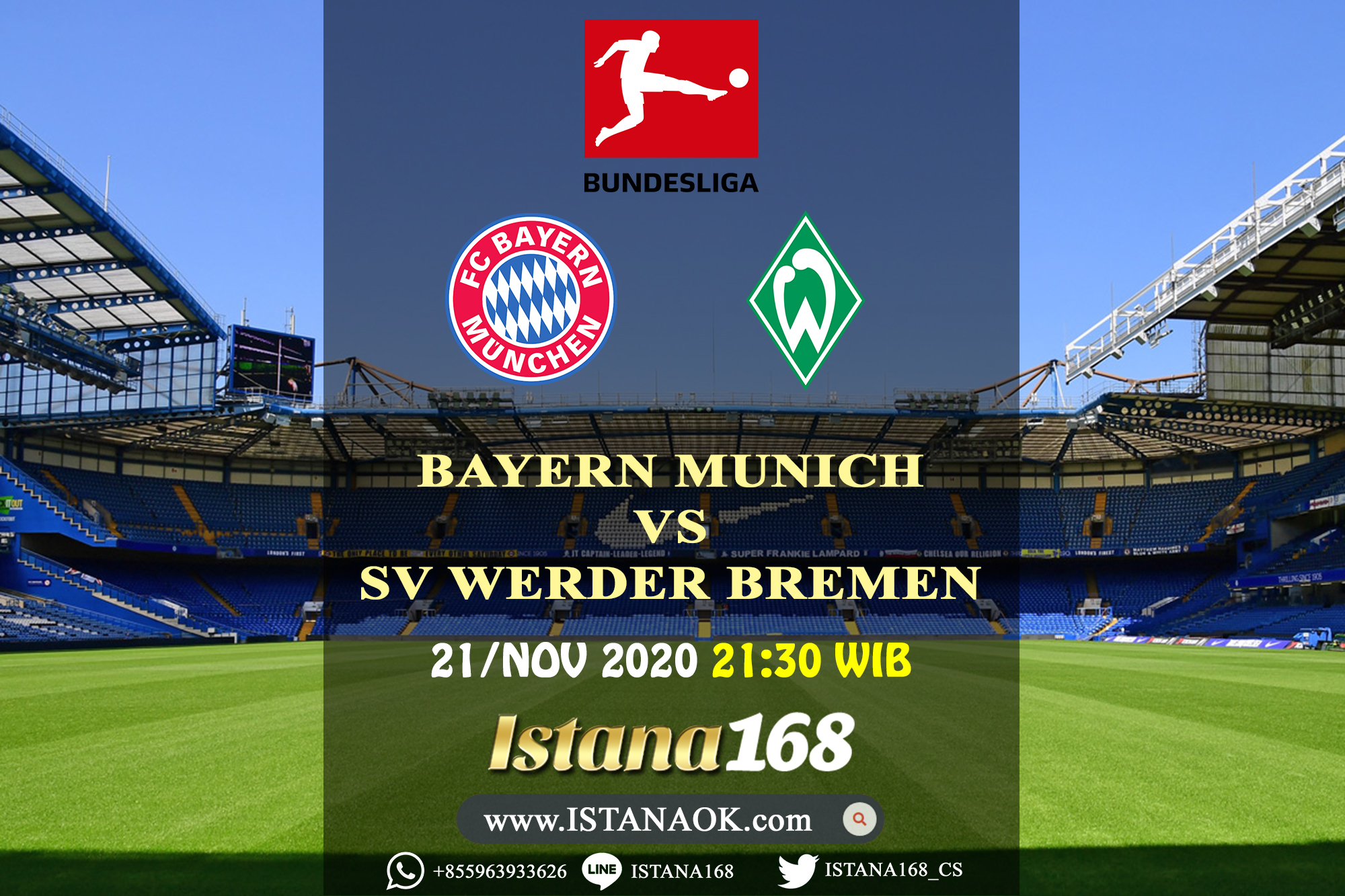 Prediksi Bola Akurat Istana168 Bayern Munich vs Werder Bremen 21 November 2020