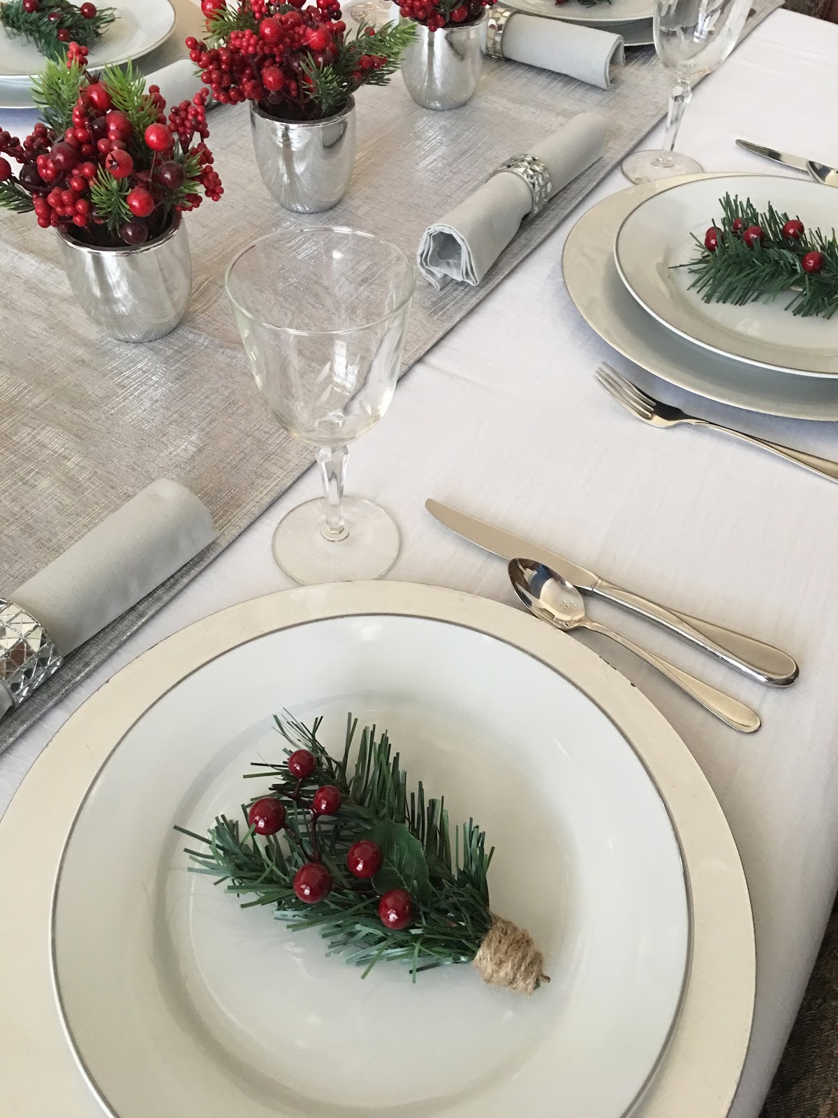 A Silver and White Christmas Tablescape BellaGrey Designs