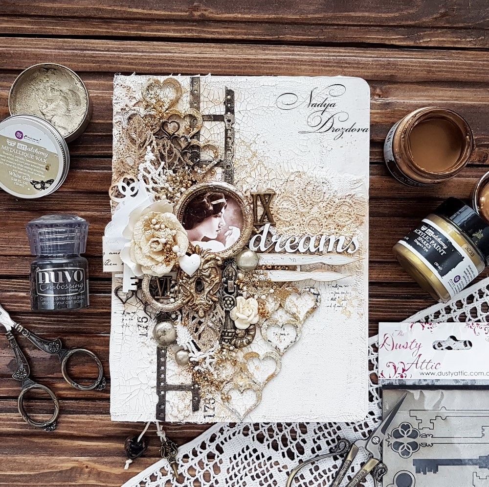 Mixed Media Place Vintage mixedmedia notebook cover tutorial by Nadya