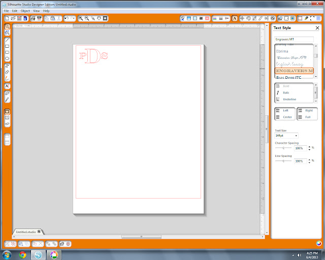 making a monogram with Silhouette software monogrammed necktie coffee cuff