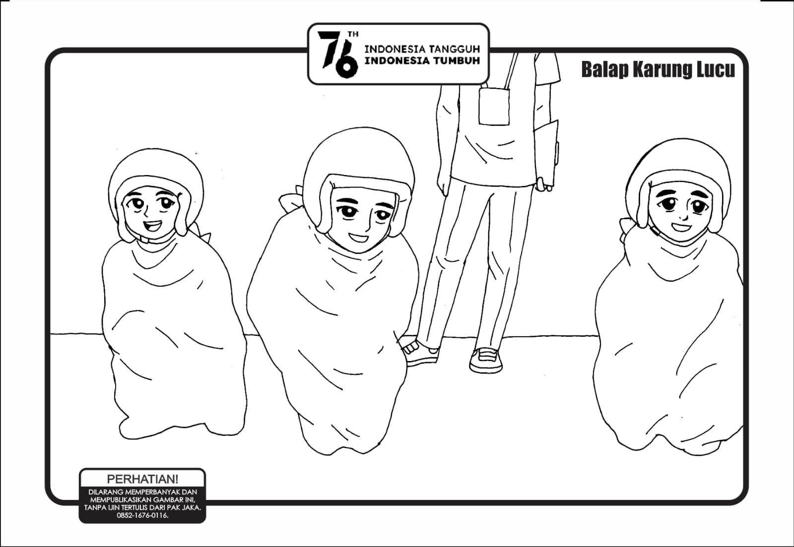 mewarnai lomba balap karung