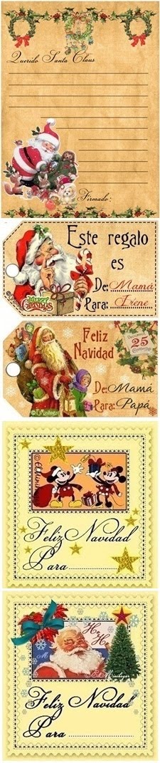 CARTAS Y ETIQUETAS VINTAGE DE PAPÁ NÖEL