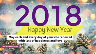Classic Happy new year graphic card with flowers