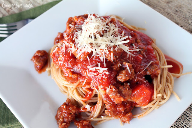 Spaghetti Sauce with Italian Sausage - Love Grows Wild