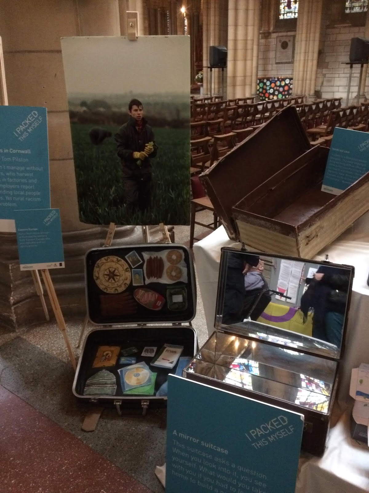 Bridging Arts Suitcase exhibition at Truro Cathedral