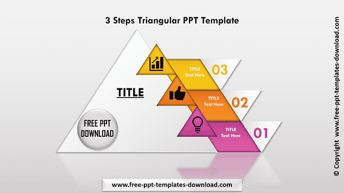 3 Steps Triangular PPT Template Download