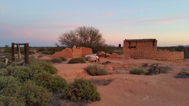 Rural Exploration of Abandoned Adobe House Ruins in Dateland, Arizona