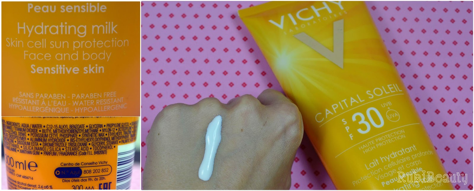 rubibeauty summer review vichy capital soleil protector solar swatch