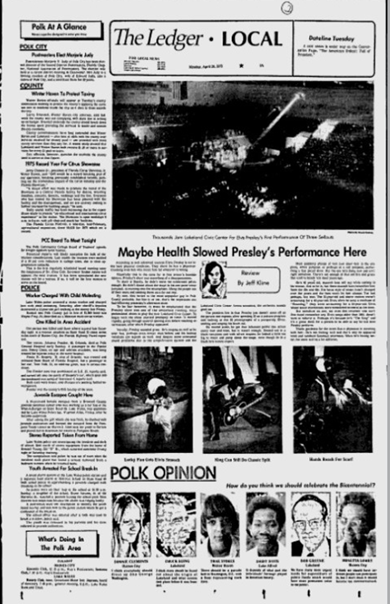 Rock & Roll Newspaper Press History Elvis Presley The Lakeland