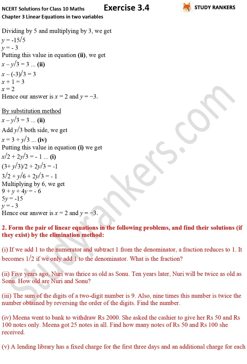 NCERT Solutions for Class 10 Maths Chapter 3 Pair of Linear Equations in Two Variables Exercise 3.4 Part 2NCERT Solutions for Class 10 Maths Chapter 3 Pair of Linear Equations in Two Variables Exercise 3.4 Part 4