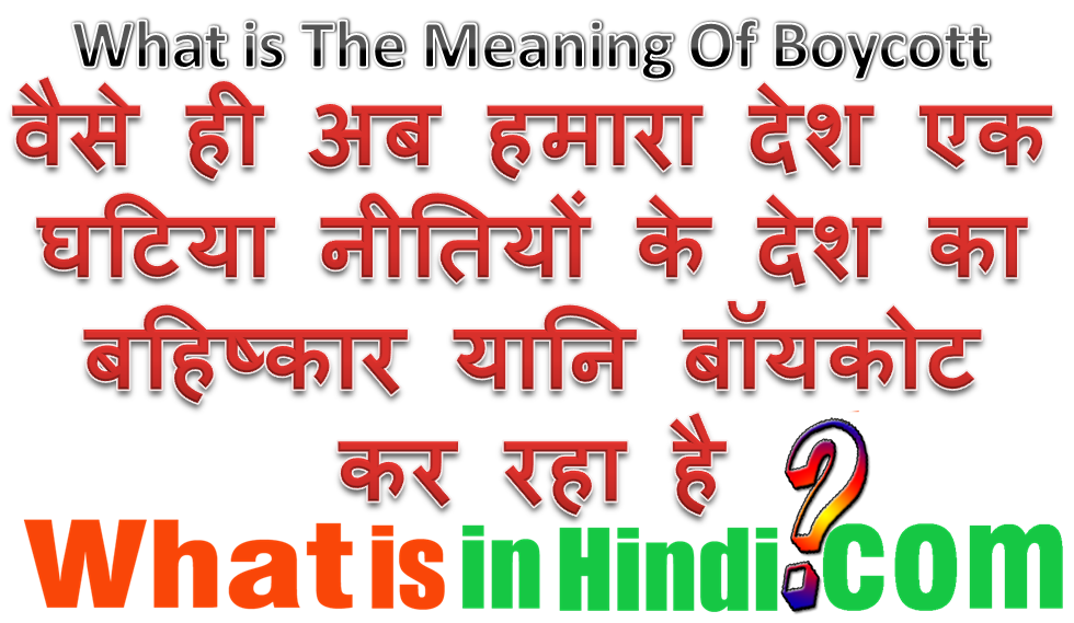 Boycott ka matlab kya hota hai What is the meaning Boycott in Hindi
