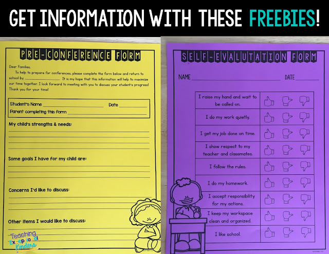 free forms for teachers to prepare for parent-teacher conferences