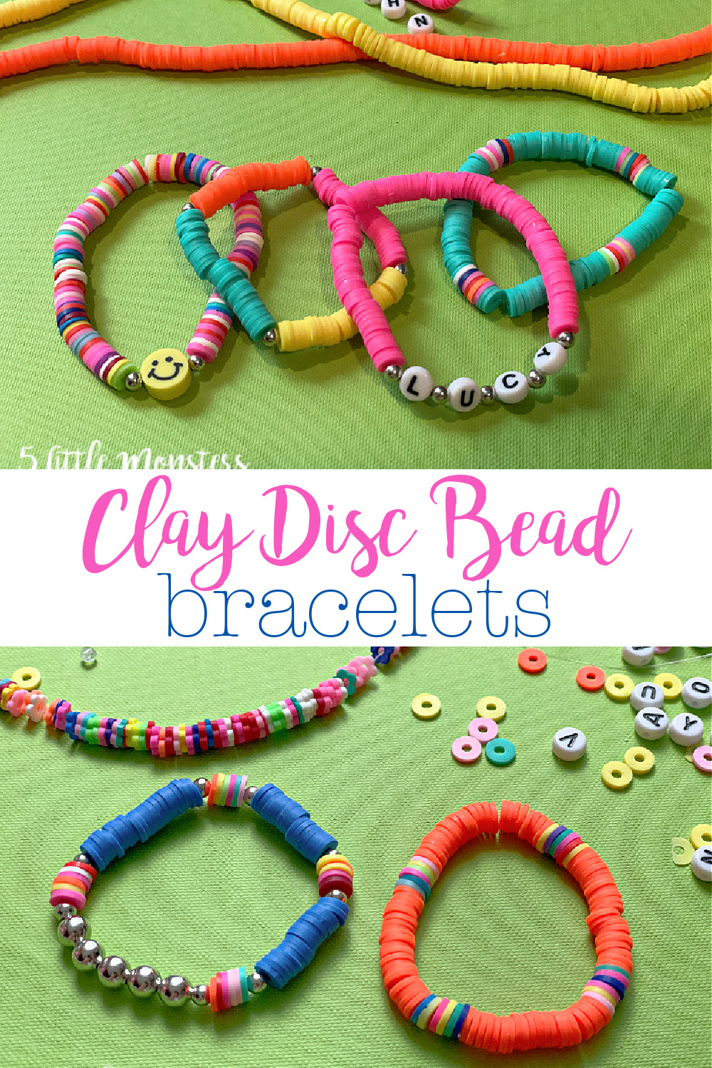 Coloured Smiley Face Bracelets -   Clay bead necklace, Homemade  bracelets, Clay beads