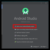 Create new android studio project